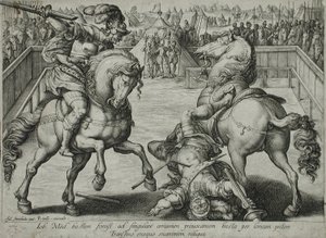 Pojedynek konny autorstwa Hendrick Goltzius