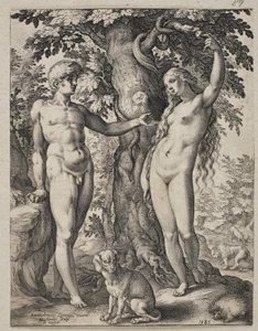 Adam i Ewa autorstwa Hendrick Goltzius