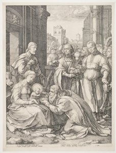 Adoracja Trzech Króli autorstwa Hendrick Goltzius