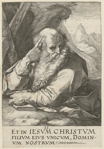 Andreas, arkusz 2 z serii „Chrystus, dwunastu apostołów i Paweł” autorstwa Hendrick Goltzius