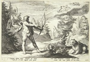 Arcas gotów zabić swoją matkę autorstwa Hendrick Goltzius