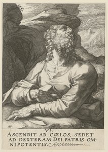 Bartholomäus, arkusz 6 z cyklu „Chrystus, dwunastu apostołów i Paweł” autorstwa Hendrick Goltzius