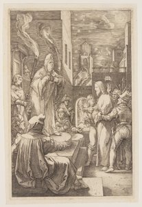 Chrystus przed Kajfaszem, z filmu Pasja autorstwa Hendrick Goltzius