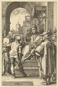 Chrystus przed Piłatem, z „Męki Chrystusa” autorstwa Hendrick Goltzius