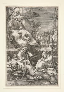 Chrystus na Górze Oliwnej / Agonia w ogrodzie autorstwa Hendrick Goltzius