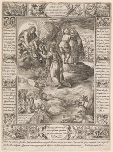 Cura dei pro suis, plansza 5 z cyklu „Alegorie wiary chrześcijańskiej” autorstwa Hendrick Goltzius