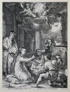 Adoracja pasterzy Wczesne życie Maryi (tytuł serii) Arcydzieła (tytuł serii) autorstwa Hendrick Goltzius