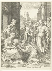 Adoracja Królów Wczesne życie Maryi (tytuł serii) Arcydzieła (tytuł serii) autorstwa Hendrick Goltzius