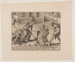 Śmierć głupiego prawnika, z Litis Abusus (Nadużycia prawa) autorstwa Hendrick Goltzius