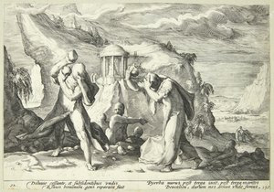 Deukalion i Pyrrha ponownie zaludniają świat autorstwa Hendrick Goltzius