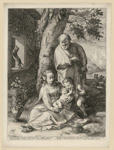 Święta Rodzina z małym świętym Janem autorstwa Hendrick Goltzius