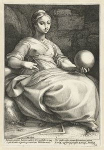 Erato Dziewięć Muz (tytuł serii) autorstwa Hendrick Goltzius