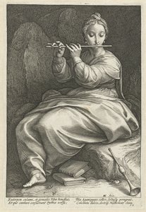 Euterpe Dziewięć Muz (tytuł serii) autorstwa Hendrick Goltzius