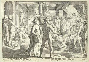 Faeton prosi o słoneczny rydwan autorstwa Hendrick Goltzius