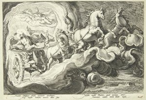 Faeton jeździ słonecznym rydwanem autorstwa Hendrick Goltzius