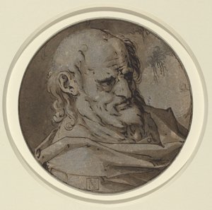 Głowa apostoła autorstwa Hendrick Goltzius