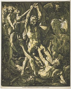 Herakles i Kakus autorstwa Hendrick Goltzius