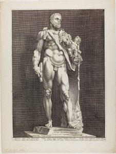 Herkules i Telefos, płyta druga z Trzech słynnych rzeźb antycznych autorstwa Hendrick Goltzius