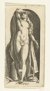 Sterta Spes (tytuł na obiekcie) Siedem cnót (tytuł serii) autorstwa Hendrick Goltzius