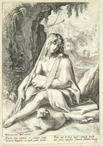 Jan Chrzciciel na pustyni autorstwa Hendrick Goltzius