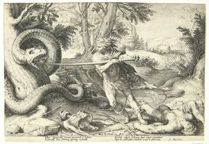 Kadmus zabija smoka autorstwa Hendrick Goltzius