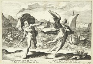 Przekształcenie Koronis til en krage autorstwa Hendrick Goltzius