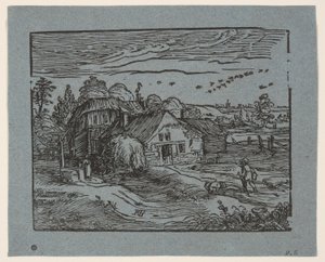 Krajobraz z domem wiejskim autorstwa Hendrick Goltzius