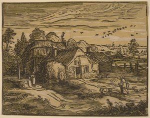 Pejzaż z gospodarstwem autorstwa Hendrick Goltzius