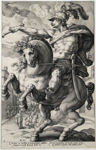Marek Curtius Bohaterowie rzymscy (tytuł serii) autorstwa Hendrick Goltzius
