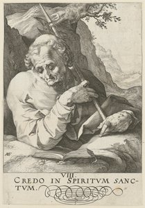 Mateusz, plansza 9 z cyklu „Chrystus, dwunastu apostołów i Paweł” autorstwa Hendrick Goltzius