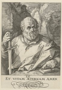 Matthias, arkusz 13 z serii „Chrystus, dwunastu apostołów i Paweł” autorstwa Hendrick Goltzius