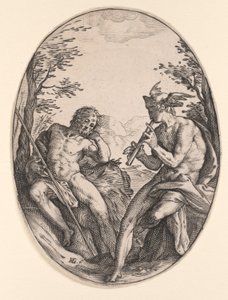 Mercury i Argus autorstwa Hendrick Goltzius