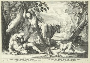 Merkury zabija Argusa autorstwa Hendrick Goltzius