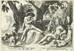 Merkury usypia Argusa autorstwa Hendrick Goltzius