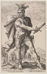Mucius Scaevola, z książki The Roman Heroes autorstwa Hendrick Goltzius