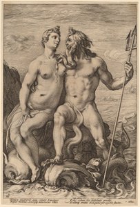 Neptun i Amfitryt autorstwa Hendrick Goltzius