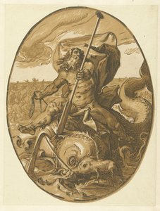 Okeanos Bogowie i Boginie (tytuł serii) autorstwa Hendrick Goltzius