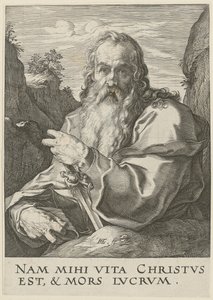Paweł, arkusz 14 z serii „Chrystus, dwunastu apostołów i Paweł” autorstwa Hendrick Goltzius