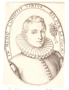 Portret młodego mężczyzny zwróconego w prawo autorstwa Hendrick Goltzius