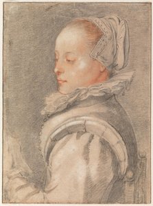 Portret młodej kobiety autorstwa Hendrick Goltzius