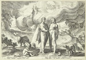 Prometeusz stwarza człowieka i ożywia go ogniem z nieba” autorstwa Hendrick Goltzius