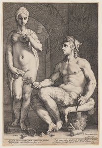 Pigmalion i Galatea autorstwa Hendrick Goltzius