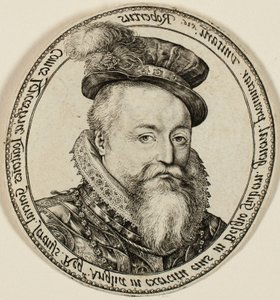 Robert Dudley, hrabia Leicester (1532-1588), angielski szlachcic, gubernator generalny Zjednoczonych Prowincji w latach 1585-87 autorstwa Hendrick Goltzius