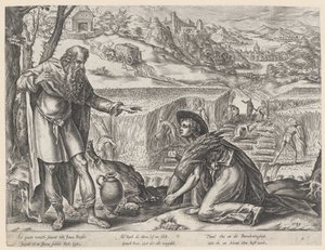 Ruth zbiera na polu Boaza Historia Rut (tytuł serii) autorstwa Hendrick Goltzius
