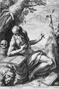 Święty Hieronim na pustyni autorstwa Hendrick Goltzius