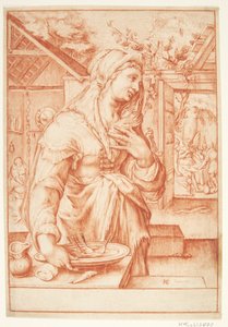Sarah w kuchni autorstwa Hendrick Goltzius