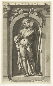Saturn Saturn (tytuł na obiekcie) Ośmiu klasycznych bogów (tytuł serii) autorstwa Hendrick Goltzius