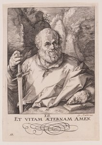 Święty Maciej, od Chrystusa, Apostołów i świętego Pawła z Credo autorstwa Hendrick Goltzius