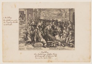 Paweł ukąszony przez żmiję, z Acta Apostolorum (Dzieje Apostolskie) autorstwa Hendrick Goltzius
