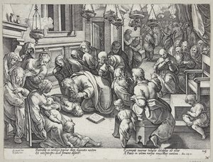 Św. Paweł podniósł Eutychusa autorstwa Hendrick Goltzius